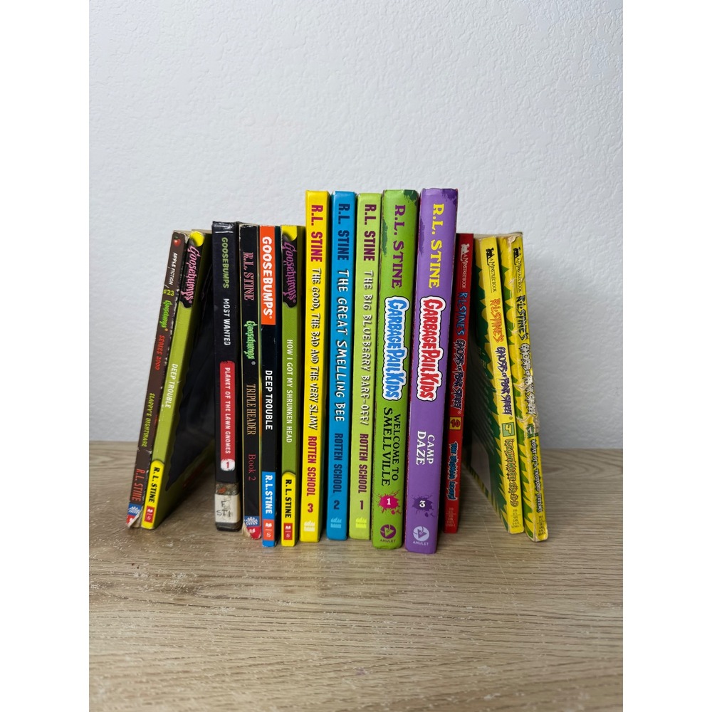 RL Stine Book Lot 14 Goosebumps Rotten School Garbage Pail Kids Fear Street 1st‎